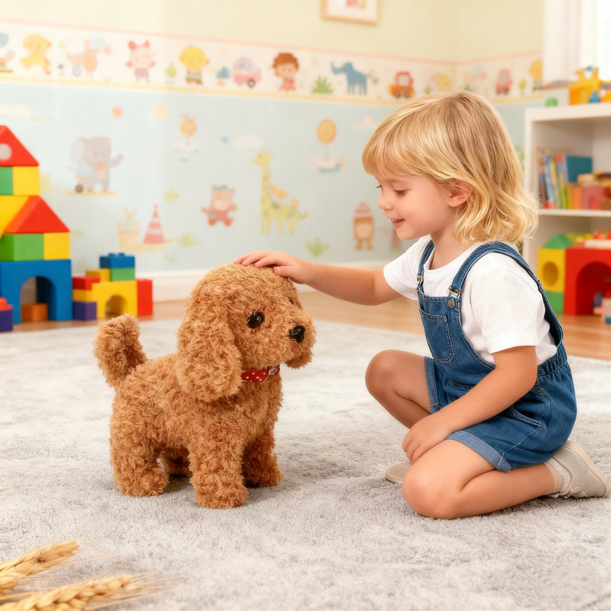 Interactive Plush Puppy - Walking, Barking & Wagging Robotic Pet Toy for Kids, Comforting Companion with Soft Fur