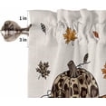 thumbnail image 5 of Thanksgiving 3 Piece Kitchen Curtains Tiers and Valances Set, Fall Orange Pumpkin Maple Leaves Sunflower Vintage Beige Rod Pocket Short Window Tiers Curtains Panel and Valance for Cafe Bathroom, 5 of 6