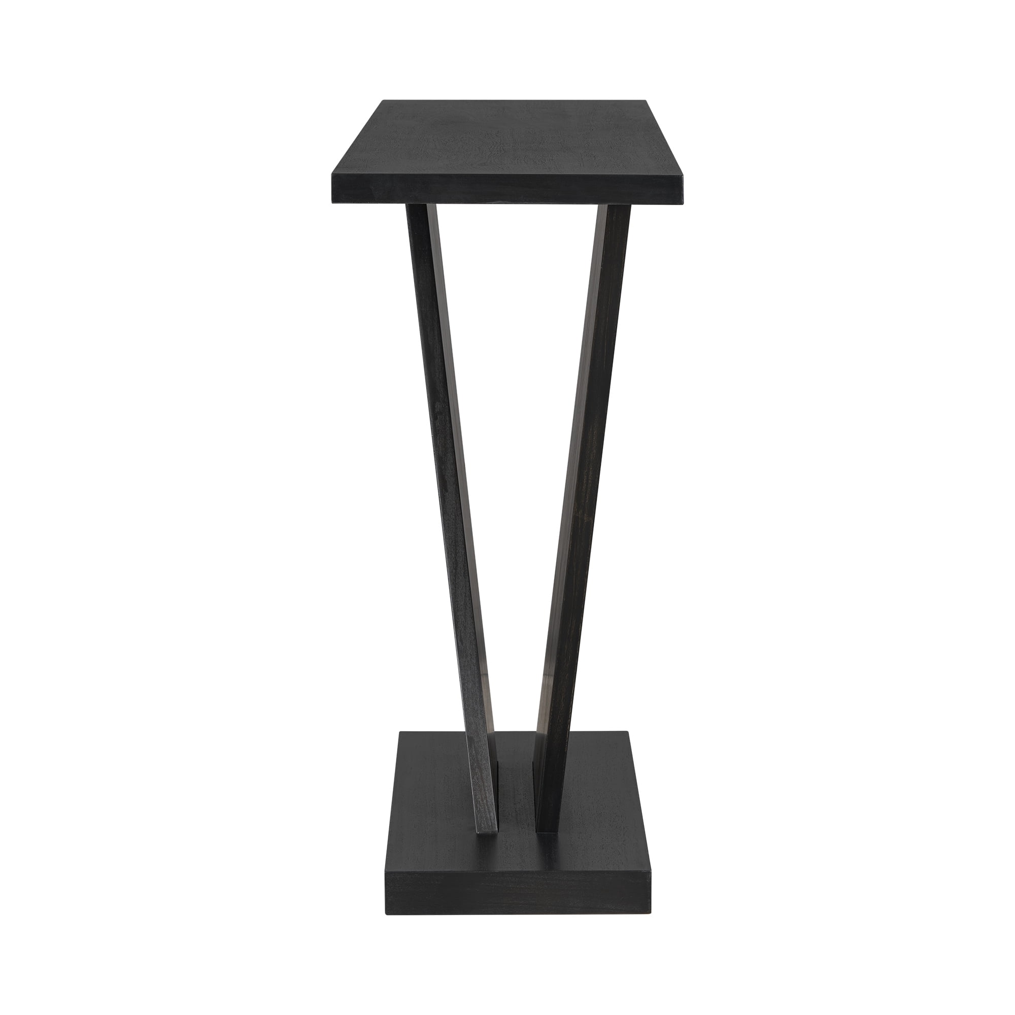 EUROCO 59.8" Console Table with V-Base Design,Wooden Entryway Sofa Table, Unique Long Accent Hallway Table for Living Room,Black