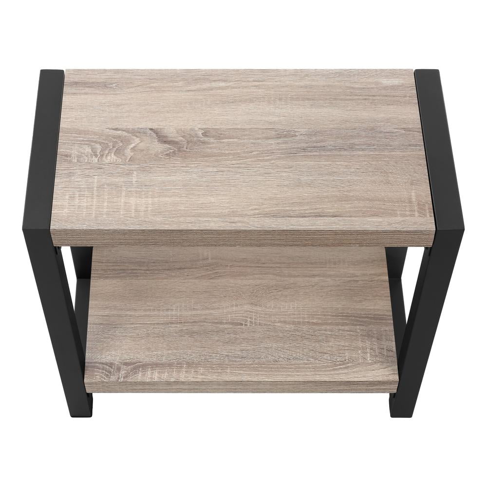 Accent Table Side End Narrow Small 2 Tier Bedroom Metal Brown