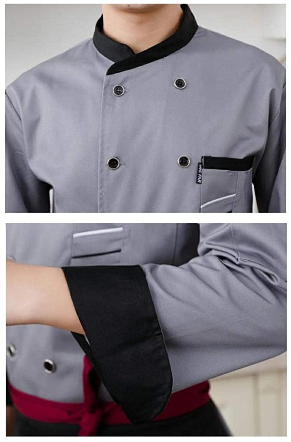 LoveinDIY Men Women Chef Jacket Coat Uniform Breathable Short Sleeve 5 Colors 