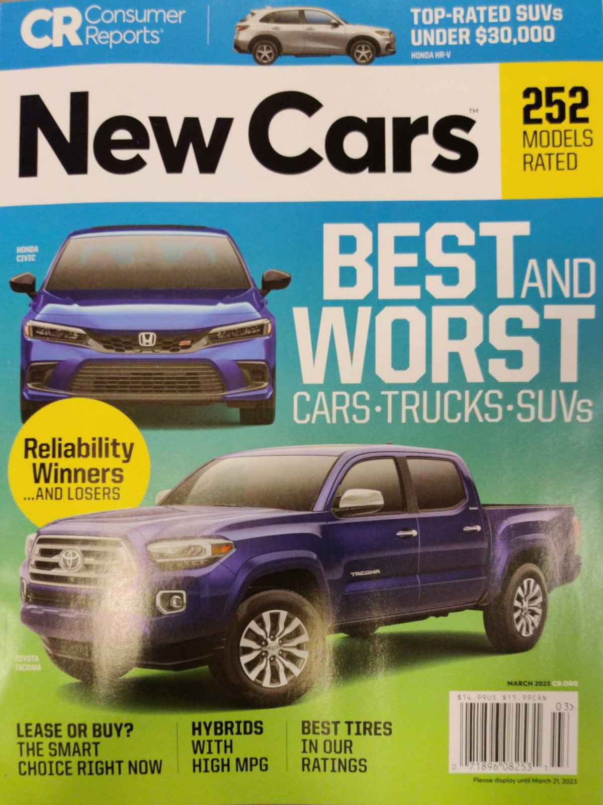 Consumer Reports New Cars Magazine March 2023 Best & Worst Cars,Trucks