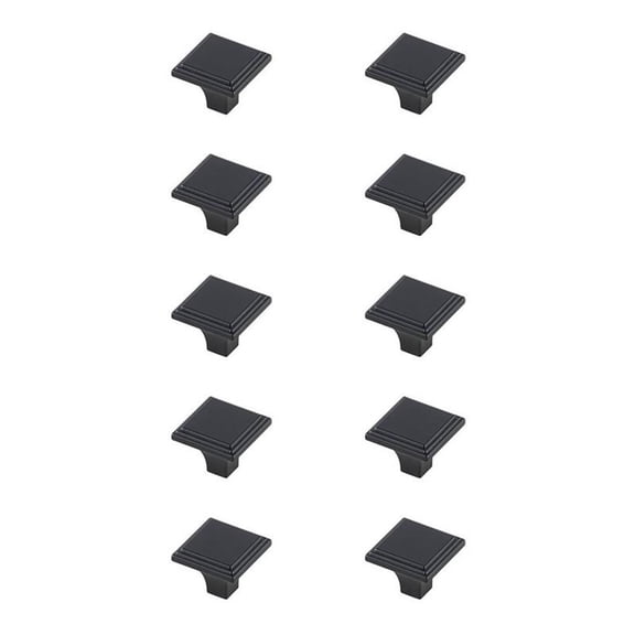 Elegant Decor KB2012-MB-10PK 1 in. Wilow Multipack Square Knob, Matte Black - Pack of 10