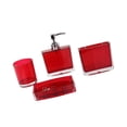 thumbnail image 2 of deevoka 4 Pieces Toothbrush Holder Modern Soap Dispenser for Hotel Countertop Vanity Red, 2 of 9