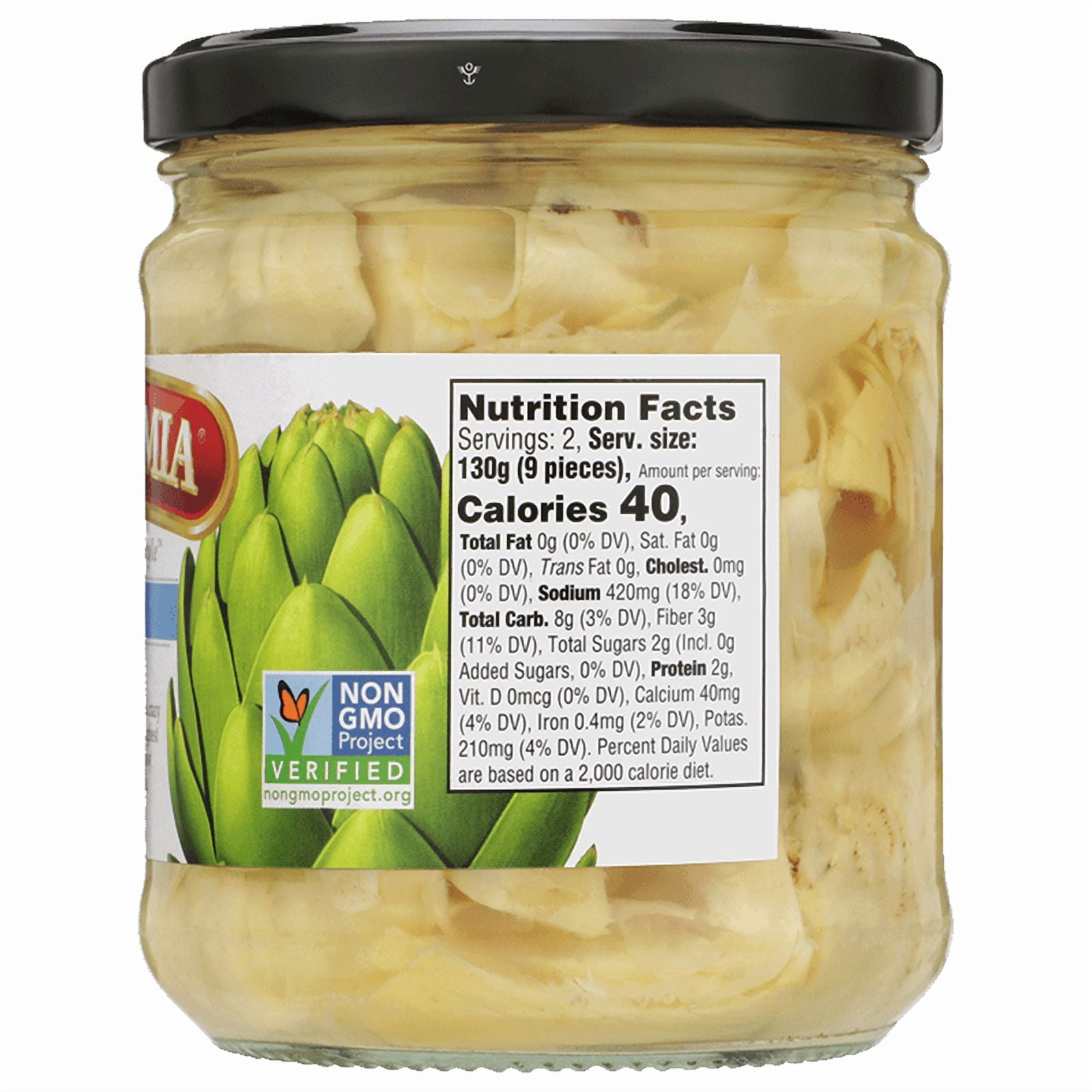 (3 pack) Cara Mia Gluten Free Non-GMO Artichoke Hearts in Water, 14.75 oz Jar