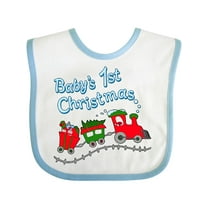 Inktastic Baby's 1st Christmas Train with Presents and Tree Boys or Girls Baby Bib