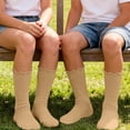 thumbnail image 4 of Dlentnea Girls Boys Crew Socks School Uniform Dress Solid Color Comfortable Casual Spring Sock for Kids, 4 of 6