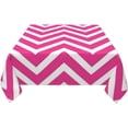 thumbnail image 3 of Monogrammed Pink Chevron Striped Pattern Soft Tablecloth Square Dinng Table Covers for Kitchen & Table Linens 52" x 52", 3 of 8