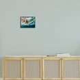 thumbnail image 2 of Stupell Industries Splashing Sea Turtle Diving Below Ocean Surface Painting Black Framed Art Print Wall Art, Design by Stacy Gresell, 2 of 5
