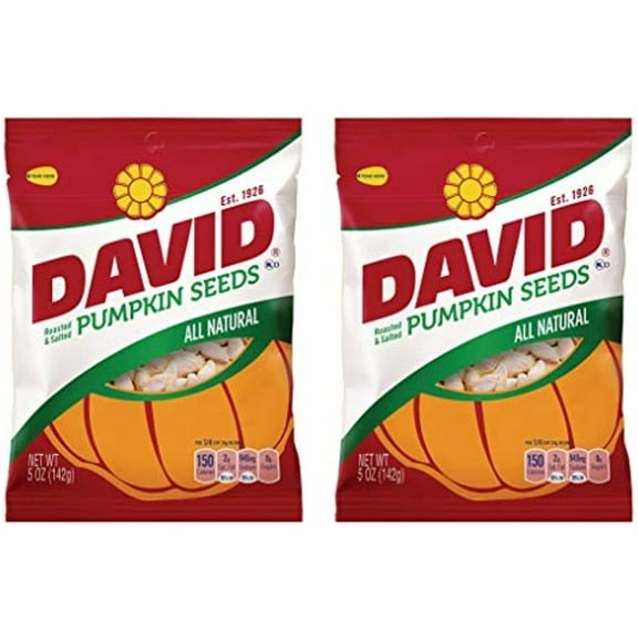 David Pumpkin Seeds, Roasted And Salted, 5 Oz Bag, (2 Pack)
