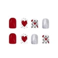thumbnail image 1 of Uñas postizas cuadradas cortas y brillantes, diseño de corazones, 24 piezas, arte de uñas, 1 of 8