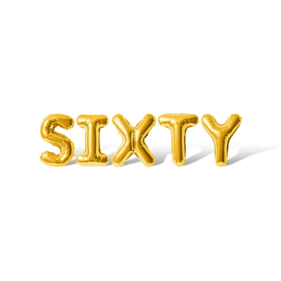 Letter Balloons - SIXTY 16" Inch Alphabet Letters Foil Mylar Balloon Birthday Party Banner (Gold)