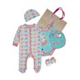 thumbnail image 1 of Lily and Jack Little Safari 5-Piece Layette Set – 100% Cotton Baby Essentials, Sleepsuit, Bodysuit & More – Adorable & Comfortable Gift for Baby Boys & Girls, 1 of 6