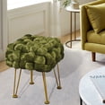 thumbnail image 5 of Home Soft Things Crushed Velvet Pouf Stool Ottoman - Moss Green - 16x16x16'', 5 of 7