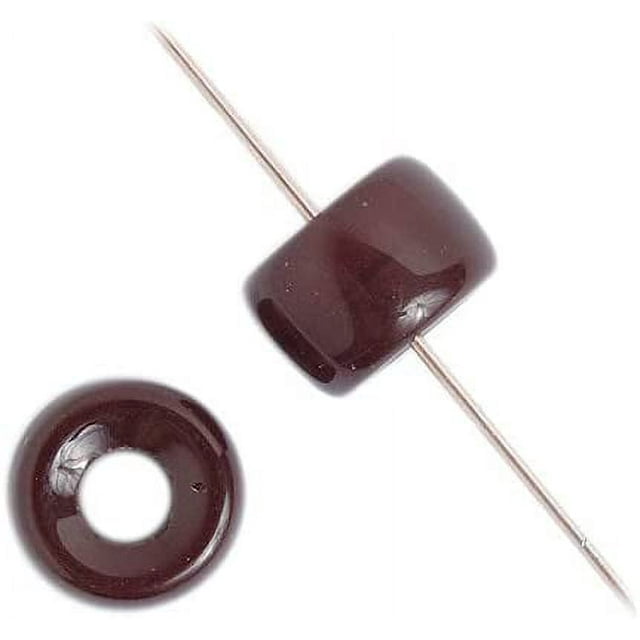 John Bead 100pcs 9mm Glass Crow Beads | Opaque Chocolate Glass Pony Bead