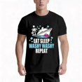 thumbnail image 6 of Funny Cruise Ship T-Shirt - Eat Sleep Washy Washy Repeat Slogan, 100% Cotton Fit Unisex Casual Tee S-XXXL, Cruise Vacation Gift for &, Year-Round Wearable Book "Washy Washy" Print Novelty Top, 6 of 7