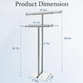 thumbnail image 7 of 40" Standing Towel Rack with Weighted Marble Base, Width Adjustable & Taller Bathroom Towel Rack Stand, 2-Tier Towel Racks for Bathroom, Multiple Spaces Stainless Steel Brushed Finish, 7 of 7