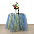thumbnail image 3 of Rewera Beautiful Tulle Table Skirt For Wedding Birthday Baby Shower Party Decoration(Blue + Yellow), 3 of 5
