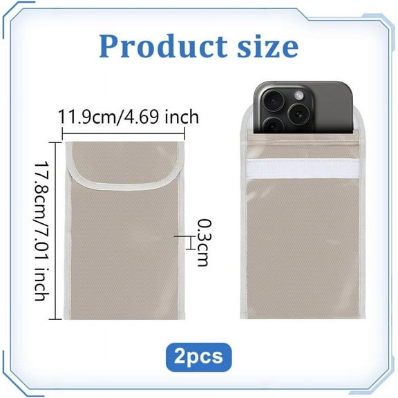 1set 2pcs EMF Blocking Shield Sleeves for Cell Phone 7x4.7 Inch Anti-EMP Signal Blocking Bags EMF Protection Phone Sleeve 3mm Thick EMF Blocking Phone Case for Cell Phone Privacy Security