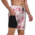 thumbnail image 2 of Balery Rose Flowers Bañador para hombre, shorts de playa de secado rápido con entrepierna y forro de compresión-XX-Large, 2 of 6