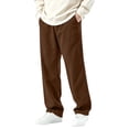 thumbnail image 2 of Fanshiluo Men's Corduroy Wide Leg Casual Pants, Elastic Waist Straight Loose Fit Trousers,S,Big and Tall Men, 2 of 6