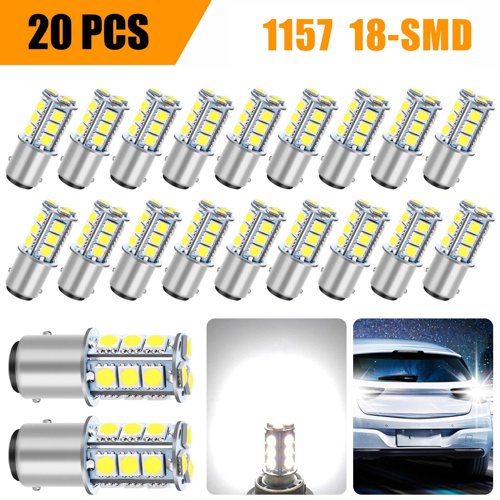 1157 BAY15D 2057 2357 7528 Led Bulbs Replacement for RV Camper Motorcycle Interior Light Car Backup Reverse Lights 18SMD DC 12V Blue Pack of 4 