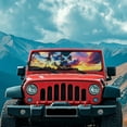 thumbnail image 2 of Uorisanigo Windshield Sun Shade Foldable Sunshade Aluminum Foil Colorful Sunset Palm Tree Sun Visor Shield for 2018-2024 2025 Jeep Wrangler JL / 2020-2024 Jeep Gladiator JT, 2 of 7