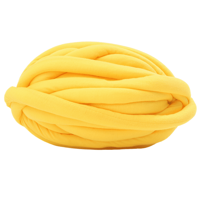 Thick Chunky Yarn for Knitting Super Bulky Giant Wool Yarn for Pet Beds, Crochet Yellow, Size: 25 mm