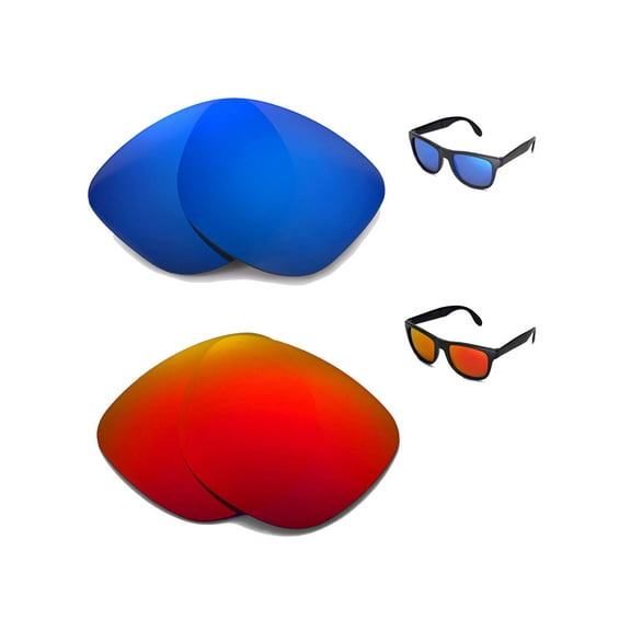 Walleva Polarized Ice Blue   Fire Red Lenses For Ray-Ban Wayfarer RB4105 54mm