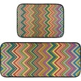 thumbnail image 7 of SKYSONIC 2PCS Colorful Zig Zag Stripes Kitchen Rug and Mat Bright Floor Runner Rug Anti Fatigue Non Slip Comfort Mat for Doormat Laundry Room Hallway 19.7"x27.6"+19.7"x47.2", 7 of 7