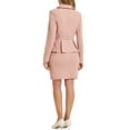 thumbnail image 3 of INSPIRE CHIC Two Pieces Suits for Women's Business Peplum Blazer Jacket Mini Pencil Skirt Sets XL Pink, 3 of 6