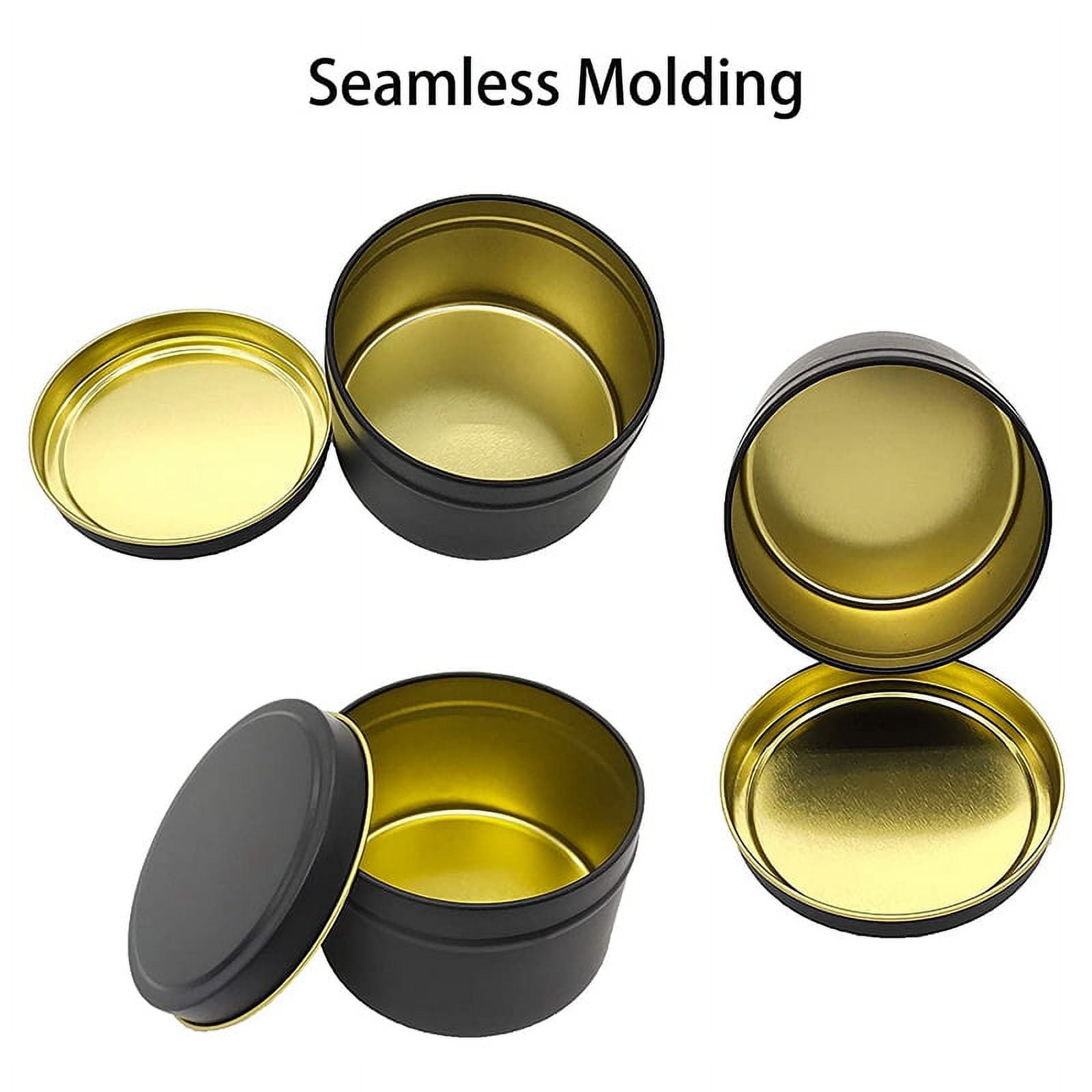 Candle Tins, 24 Piece, 4 Oz Metal Containers for Making Candles, Arts & Crafts, Dry Storage,Black