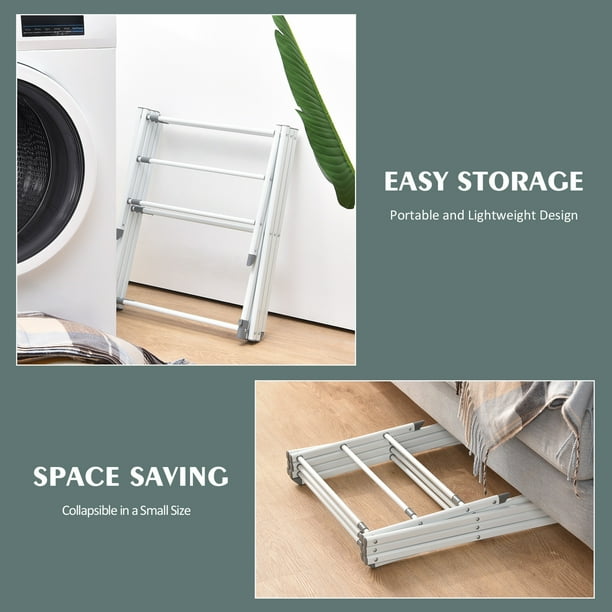 KINGRACK Expandable Clothes Drying Rack Foldable Collapsible Steel Laundry Drying Racks White Walmart Business Supplies