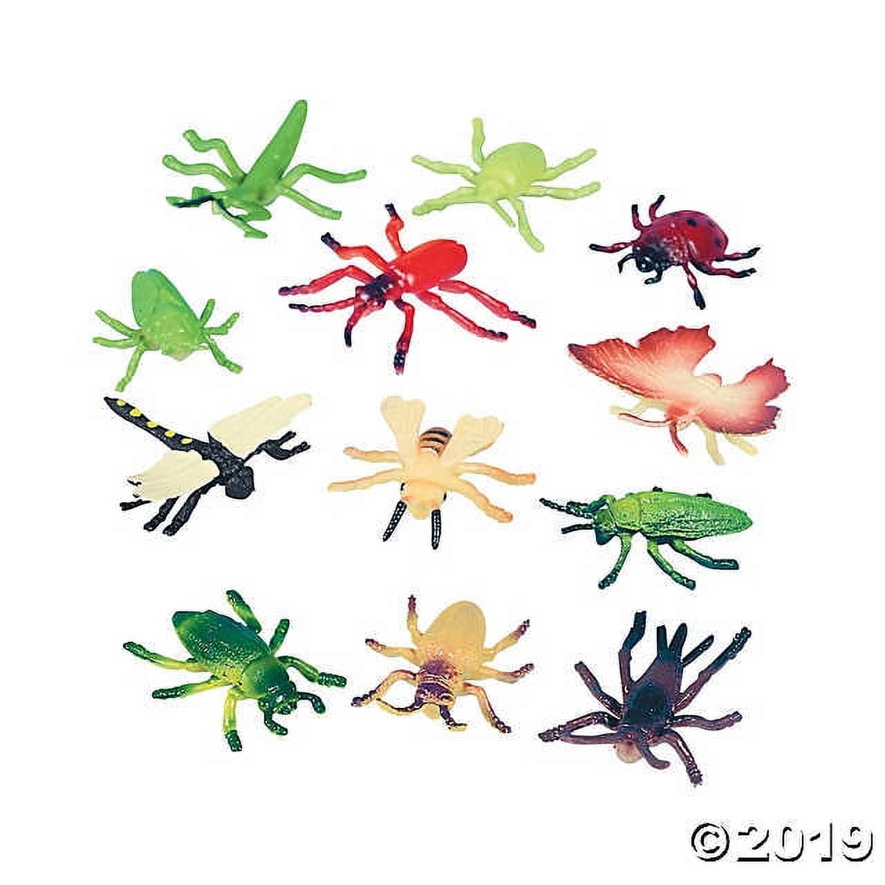 Fun Express Small Vinyl Bugs Toy Set - Colorful Assorted Insects for Educational Play Party Favors Classroom Activities & Prizes - Ideal for Crafts Games and Fun Learning - 48 Pieces