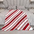 thumbnail image 5 of Red White Diagonal Stripes Flannel Fleece Throw Blanket Christmas Sweet 50x60 Inches Soft Blanket for Couch,Cozy,Warm,Lightweight, 5 of 6