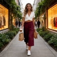 thumbnail image 6 of Women's High Waisted Cropped Wide Leg Pants Summer Loose Travel Work, 6 of 9