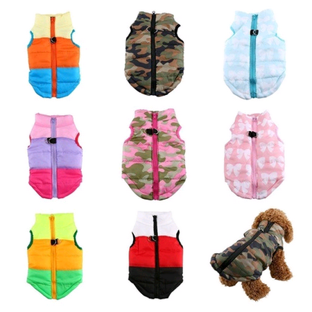 Yosoo Pet Cat Dog Patchwork Winter Fall Waterproof Vest Warm Cotton Jackets Puppy Costume