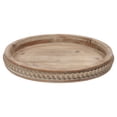 thumbnail image 3 of SOFE 16" Natural Hand Crafted Beaded Wooden Tray, Farmhouse Large Round Tray, Serving Tray Decorative and Rustic Candle Holder Tray, Coffee Table Tray Centerpieces for Dining Living Room Kitchen, 3 of 9