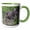 Green/White, variant on 3drose, a Photo of a Zebra and Its Foal Animal Family, 11oz Mug