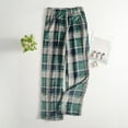 thumbnail image 2 of Women Pajama Pants Plush Sleep Pants Soft Elastic Waist Pajama Bottoms Patterned Pants With 2 Pockets for Cozy and Warm Nightwear,Dark Green,3XL, 2 of 7