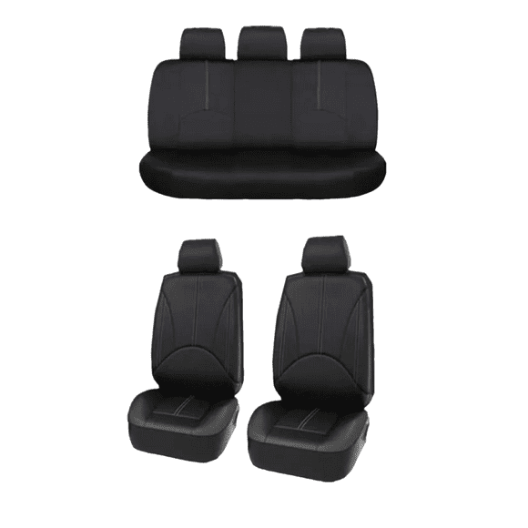 Juego De Fundas Para 5 Asientos De Automóvil 9 Pcs Negro Malubero Juego de fundas cubre asientos