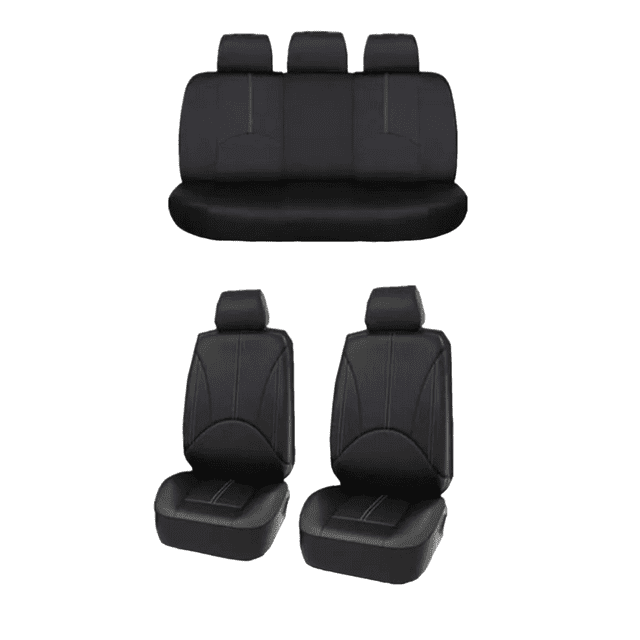 Juego De Fundas Para 5 Asientos De Automóvil 9 Pcs Negro Malubero Juego de fundas cubre asientos
