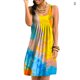 thumbnail image 1 of Vestido Corto Con Estampado Tie-Dye Vestido Sin Mangas Plisado, Azul Amarillo, S Monstrate AP002087-17, 1 of 7