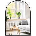 thumbnail image 1 of Espejo de arco para baño de 30 x 40 pulgadas, espejo de pared arqueado negro para fregadero con marco de metal ancho para recámara, sala de estar, cambiador, decoración de, 1 of 12