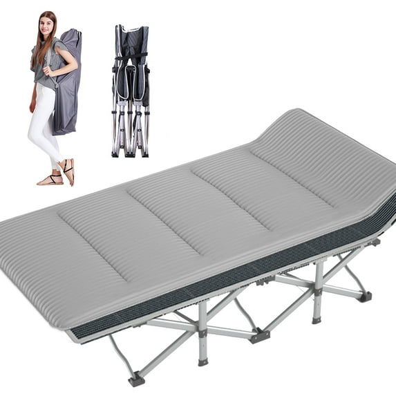 FICISOG Folding Camping Cots,900lbs Double Layer Oxford Strong Heavy Duty Wide Cots,with Carry Bag&mattress