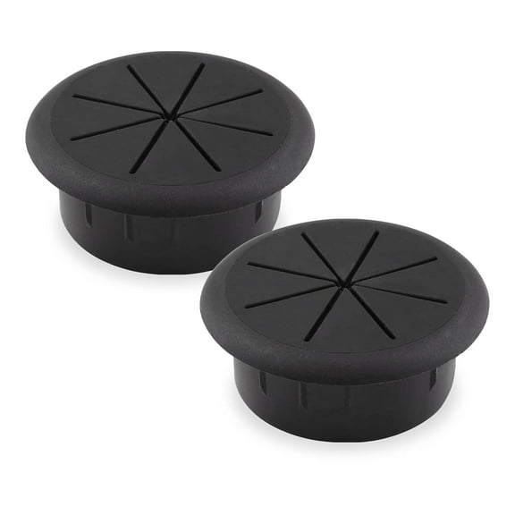 2pcs 2 Inch Cable Grommet, Flexible Desk Grommet, Cable Cord Hole Plug Wire Hole Cover for Desk, Table, Wire Pass Through (Black)