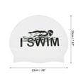 thumbnail image 4 of Unique Bargains 1 Pc Waterproof Floating Pattern Swim Cap Black White, 4 of 6