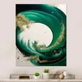 thumbnail image 2 of Designart Emerald Green And Gold Abstract Waves III Canvas Wall Art, 2 of 5