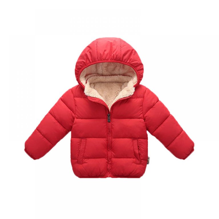 Baby Boys Girls Winter Jacket Fleece Lined Down Cotton Windproof Warm  Hooded Puffer Coats 