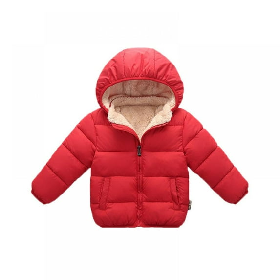 Baby Boys Girls Winter Jacket Fleece Lined Down Cotton Windproof Warm Hooded Puffer Coats